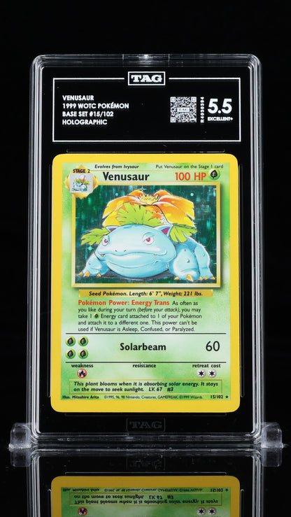 Venusaur Holo Base Set #15 Graded TAG