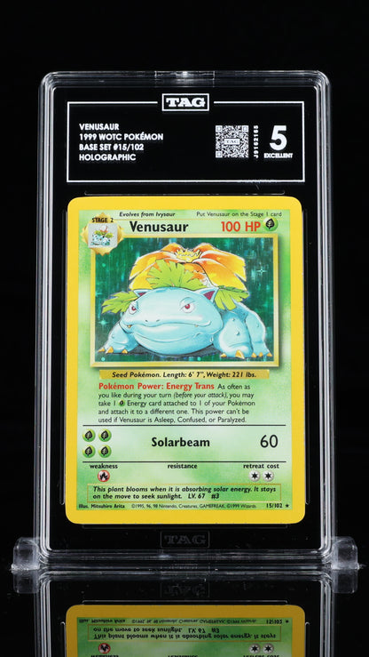 Venusaur Holo Base Set #15 Graded TAG